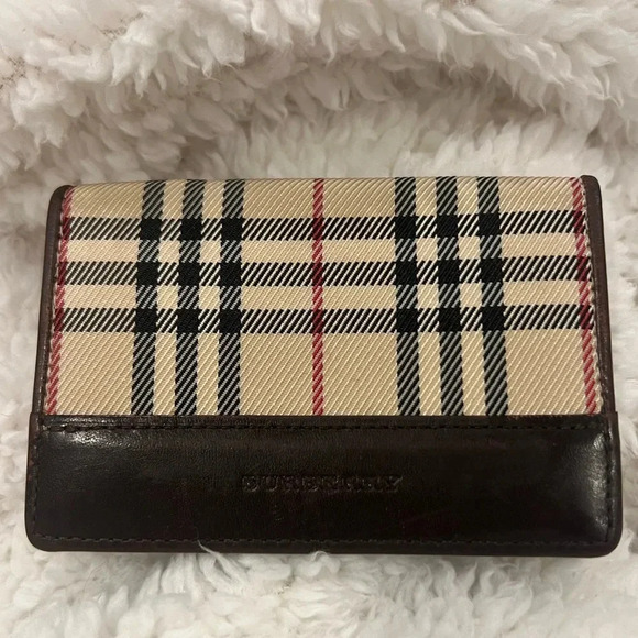 BURBERRY | Nova Check | Brown Leather | Bi-fold Wallet/Card Holder - Picture 1 of 10